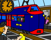 Coloring page Railway station painted byWyatt