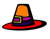 Coloring page Pilgrim hat painted bypam