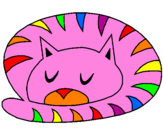 Coloring page Sleeping cat painted byACKI3