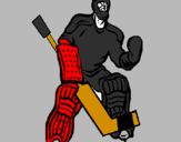 Coloring page Goaltender painted byindian