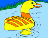 Coloring page Mother goose and gosling painted bykendall