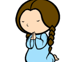 Coloring page Little girl praying painted byANDREA