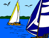 Coloring page Sails at high sea painted byWyatt