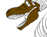 Coloring page Tyrannosaurus Rex skeleton painted byasd