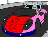 Coloring page Race car painted bykevin