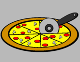 Coloring page Pizza painted byDucky The Duck