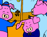 Coloring page Three little pigs 13 painted bymichele