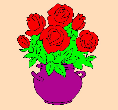 Coloring page Vase of flowers painted bychandana