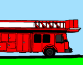 Coloring page Fire engine with ladder painted bybubba