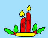 Coloring page Christmas candles painted byMarga