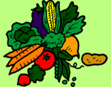 Coloring page vegetables painted byWyatt