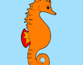 Coloring page Sea horse painted bycourt