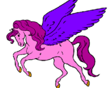 Coloring page Pegasus flying painted byvicky