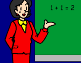 Coloring page Mathematics teacher painted byVictoria