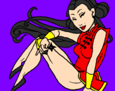Coloring page Ninja princess painted bystripper carla