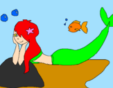 Coloring page Little mermaid II painted byanna rose
