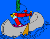 Coloring page Indian paddling painted byjordan