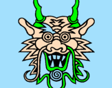 Coloring page Dragon face painted bytoño
