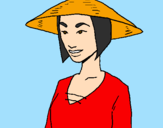 Coloring page Chinese woman painted byDominique