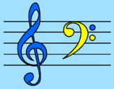 Coloring page Treble and bass clefs painted byKennedy