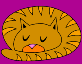 Coloring page Sleeping cat painted by julia rose