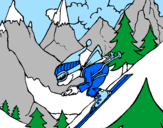 Coloring page Skier painted byscobster