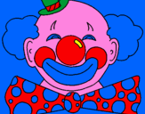 Coloring page Clown with a big grin painted byindian