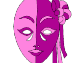 Coloring page Italian mask painted bycancer 4 ever