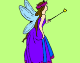 Coloring page Fairy with long hair painted byandieSam