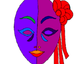 Coloring page Italian mask painted byamy