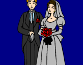 Coloring page The bride and groom III painted byMarga