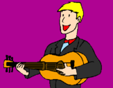 Coloring page Classical guitarist painted bySTEPHANIE