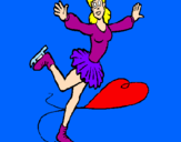 Coloring page Female ice skater painted byanonymous