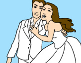 Coloring page The bride and groom painted byyazmine