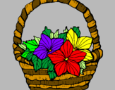 Coloring page Basket of flowers 2 painted byLali Ll.