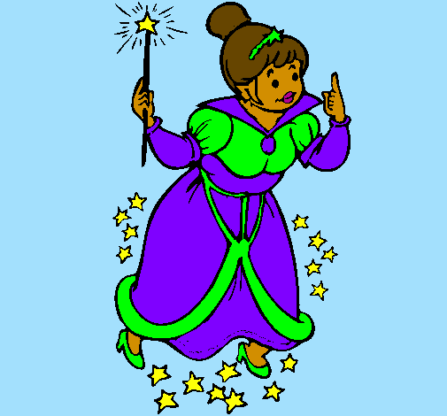 Coloring page Fairy godmother painted byNesia C
