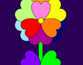 Coloring page Heart flower painted bymeyller