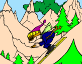 Coloring page Skier painted byNÓRA
