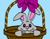 Coloring page Bunny in basket painted byShiane