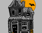 Coloring page Mysterious house II painted bymichele