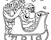 Coloring page Father Christmas in his sleigh painted byIEVA 