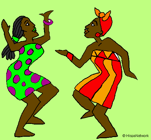 Coloring page Dancing women painted byuaemimi