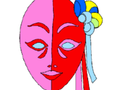Coloring page Italian mask painted byrosa