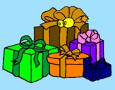 Coloring page Lots of presents painted byMarga