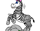 Coloring page Zebra jumping over rocks painted bycharlotte