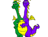 Coloring page Two-headed dragon painted bykayla