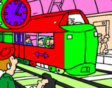 Coloring page Railway station painted bytren