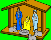 Coloring page Christmas nativity painted by7ue