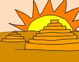 Coloring page Mayan temples painted bytemples