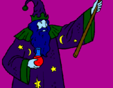 Coloring page Magician with potion painted byLana
